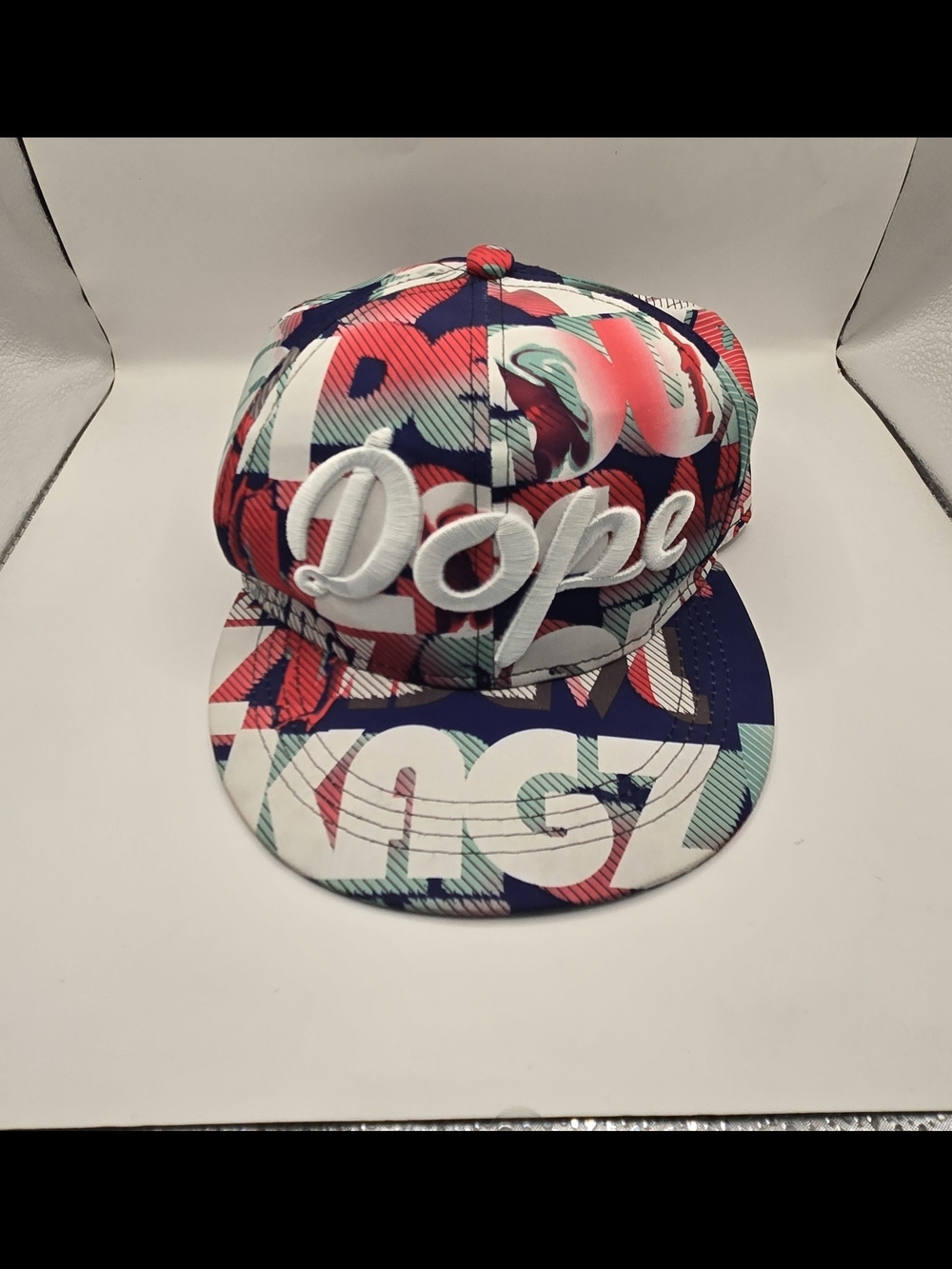DOPE Multicolor Graffiti Print Snapback Hat Flat Brim Streetwear Cap. #690